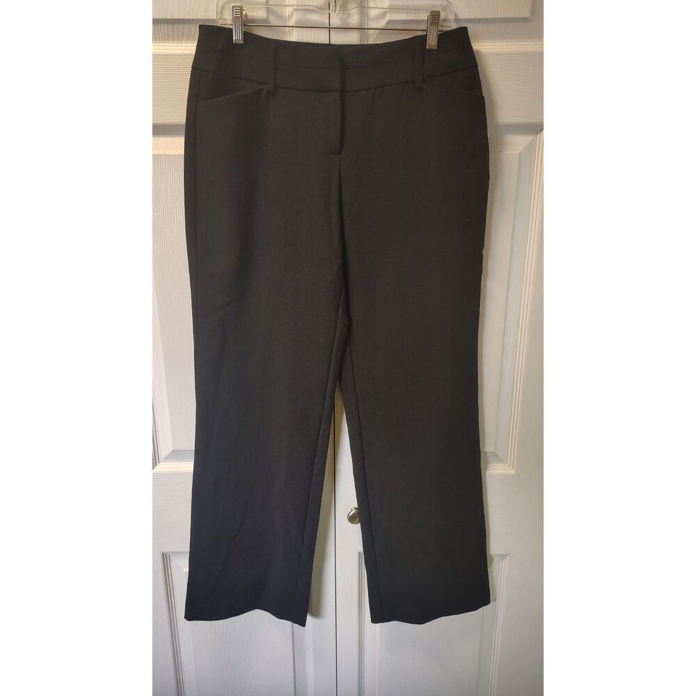 Cato Women's Black Dress Pants Classic Mid Rise Straight Leg Slacks Size 4 / 6